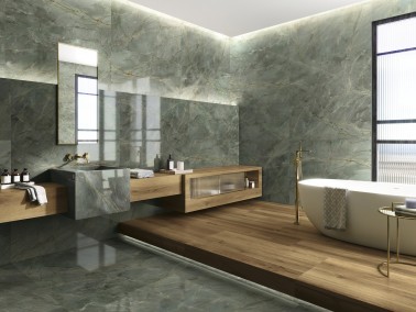 Carrelage Imitation Marbre Gris Vert 60x120 Vivaldi mur sol salle de bain