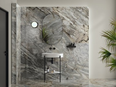 InstaHouse carrelage salle d'eau salle de bain Debussy effet marbre poli effet miroir 60 x 120