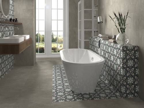 InstaHouse carrelage sol grès cérame effet carreaux de ciment mix couleur 15 x 15 Collection Azulejos Sol mur salle de bain
