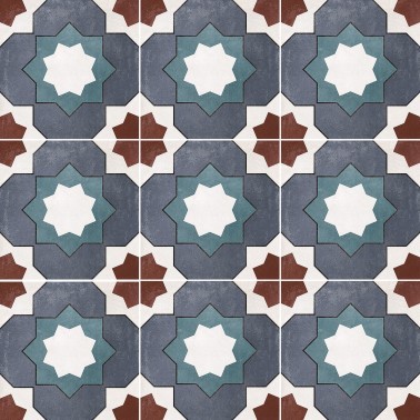 InstaHouse carrelage grès cérame effet carreaux de ciment motif alhambra 15 x 15 mix couleurs Collection Azulejos compo