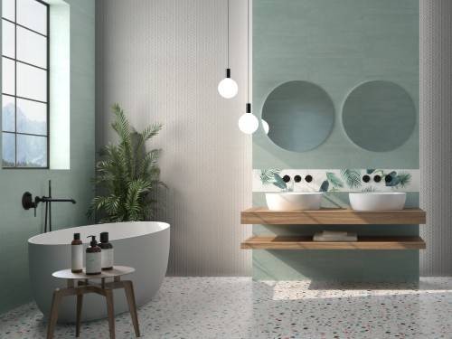 InstaHouse Confettis carrelage 20 x 20 style terrazzo effet pierre mix couleur Sol salle de bain