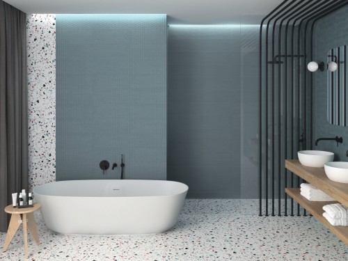 InstaHouse Confettis carrelage 20 x 20 style terrazzo effet pierre mix couleur Sol salle de bain