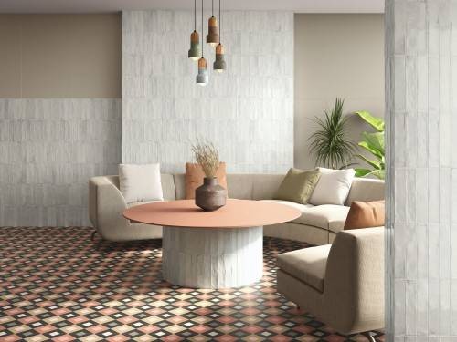 InstaHouse carrelage imitation carreaux de ciment motif damier 15 x 15 Collection Camélia couleur jour Sol salon salle à manger