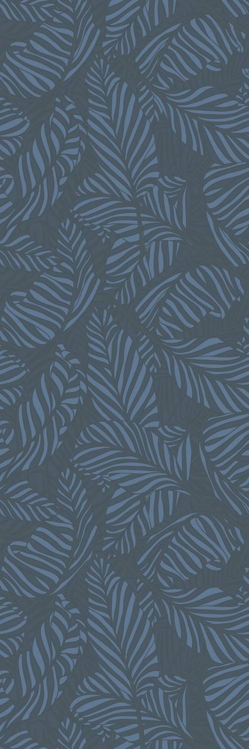 Faïence effet tapisserie inspiration textile impression feuillage format 30 x 90 couleur bleu collection Rohan InstaHouse