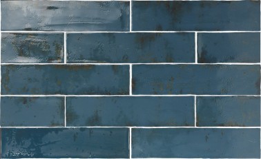 faïence mur intérieur effet métallique aspect usé 7,5 x 30 couleur bleu collection Nirvana InstaHouse Carmen Grunge compo