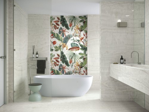 Carrelage Décoratif Mur Jungle Onyx Blanc 60x120 Calacatta InstaHouse ONYX BLANC APE mur salle de bain