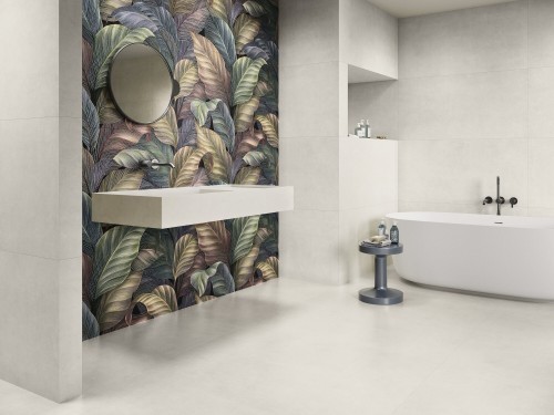 Carrelage Décoratif Sol / Mur Motif Feuille 60x120 Brut InstaHouse RAW APE dosseret crédence salle de bain